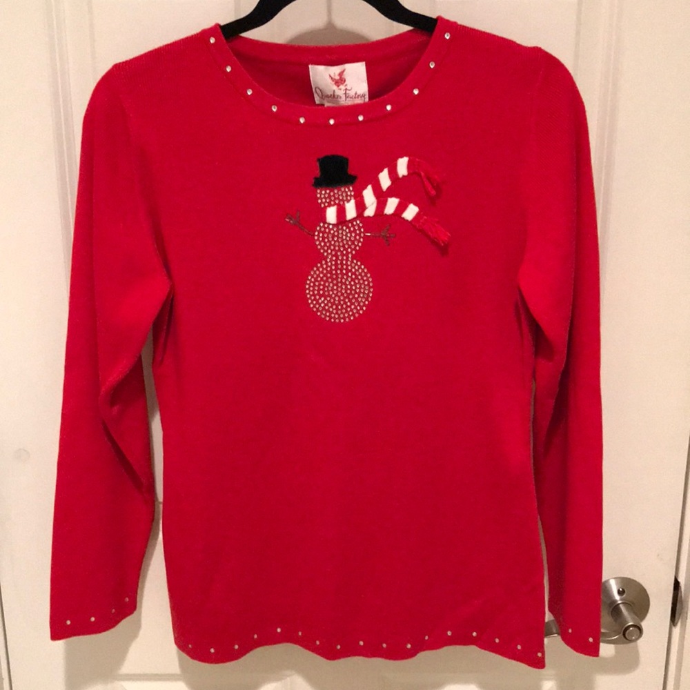 Quacker Factory Snowman Sweater XS New